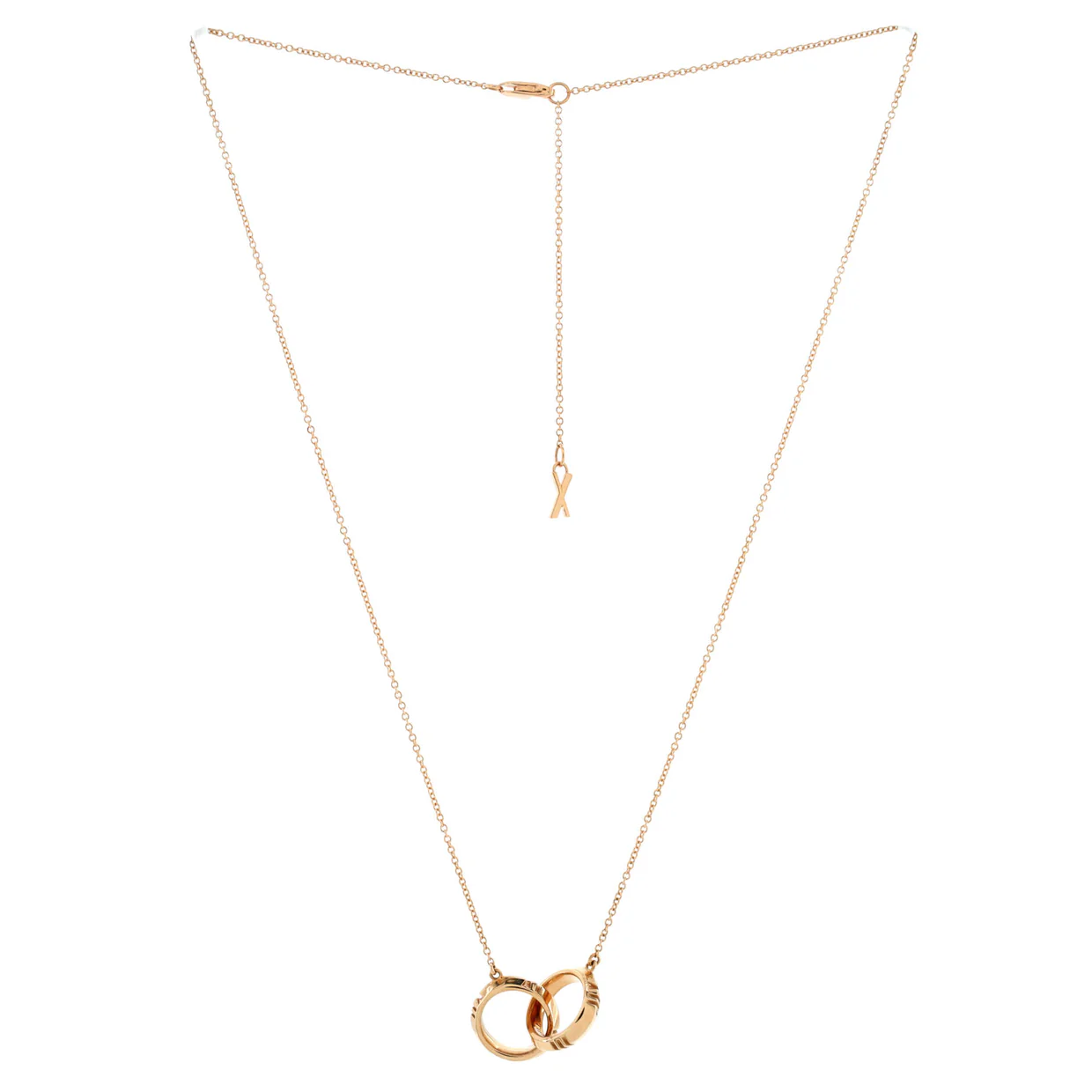 Atlas X Closed Interlocking Pendant Necklace 18K Rose Gold - Deep Luxury