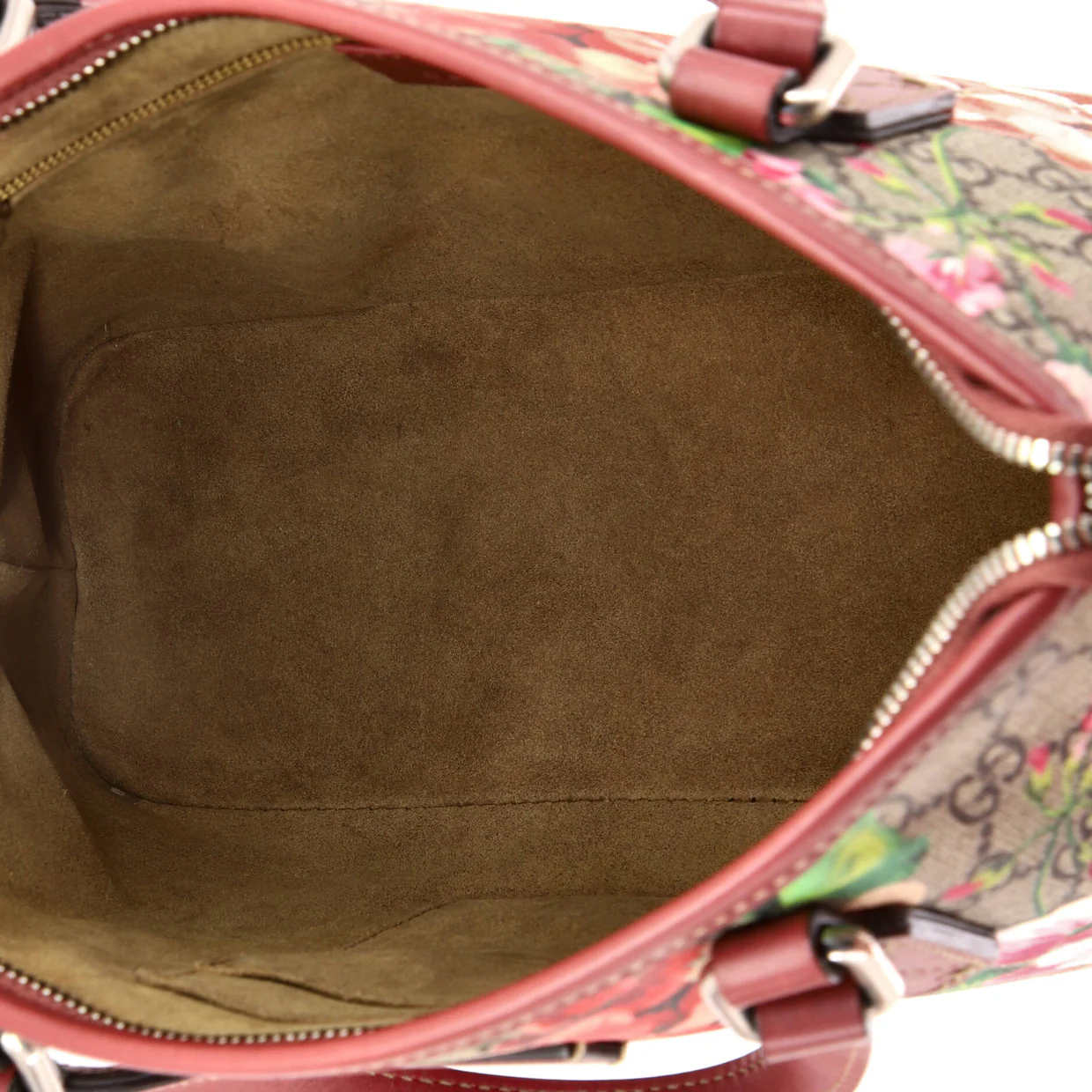 Convertible Zip Tote Blooms Print GG Coated Canvas Medium - Deep Luxury