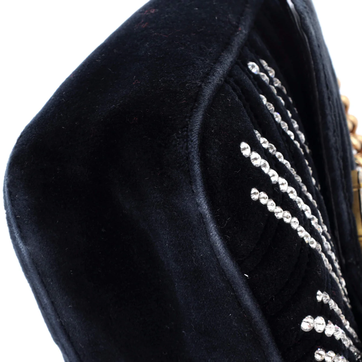 GG Marmont Flap Bag Crystal Embellished Matelasse Velvet Medium - Deep Luxury