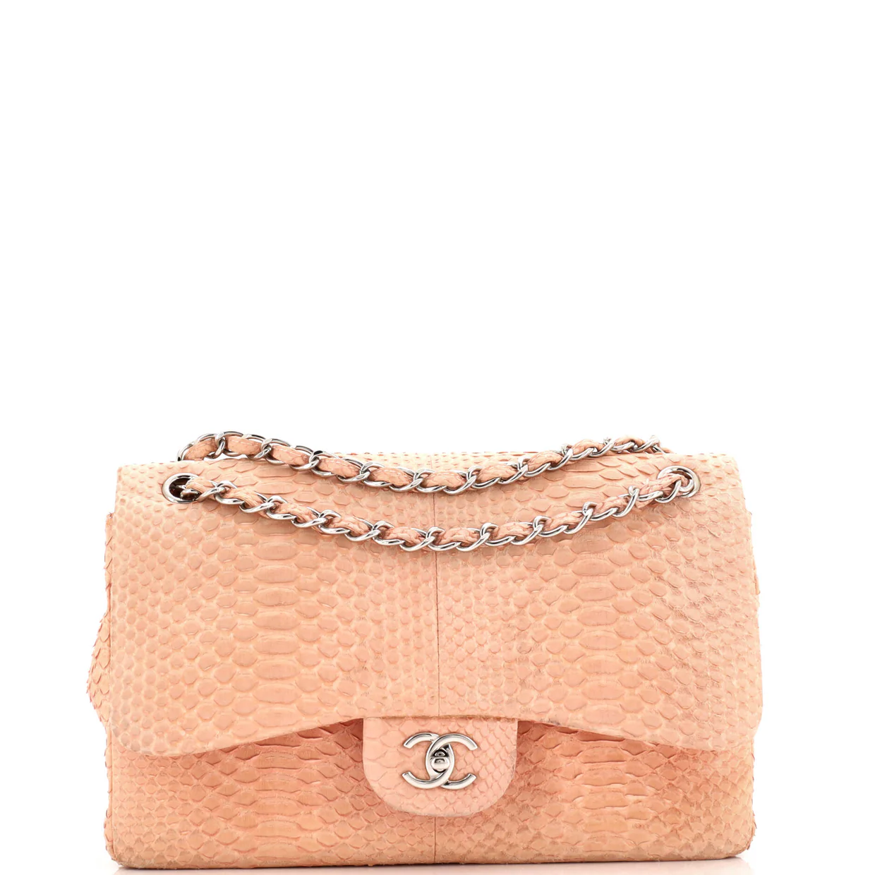 Classic Double Flap Bag Python Jumbo - Deep Luxury