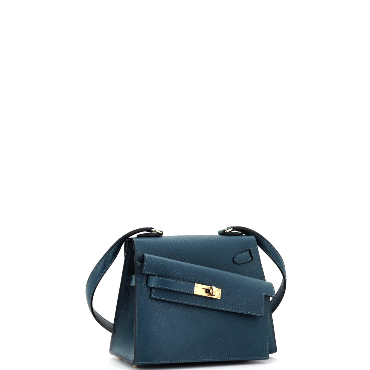 Kelly Sellier en Desordre Bag Blue Epsom with Permabrass Hardware 20 - Deep Luxury