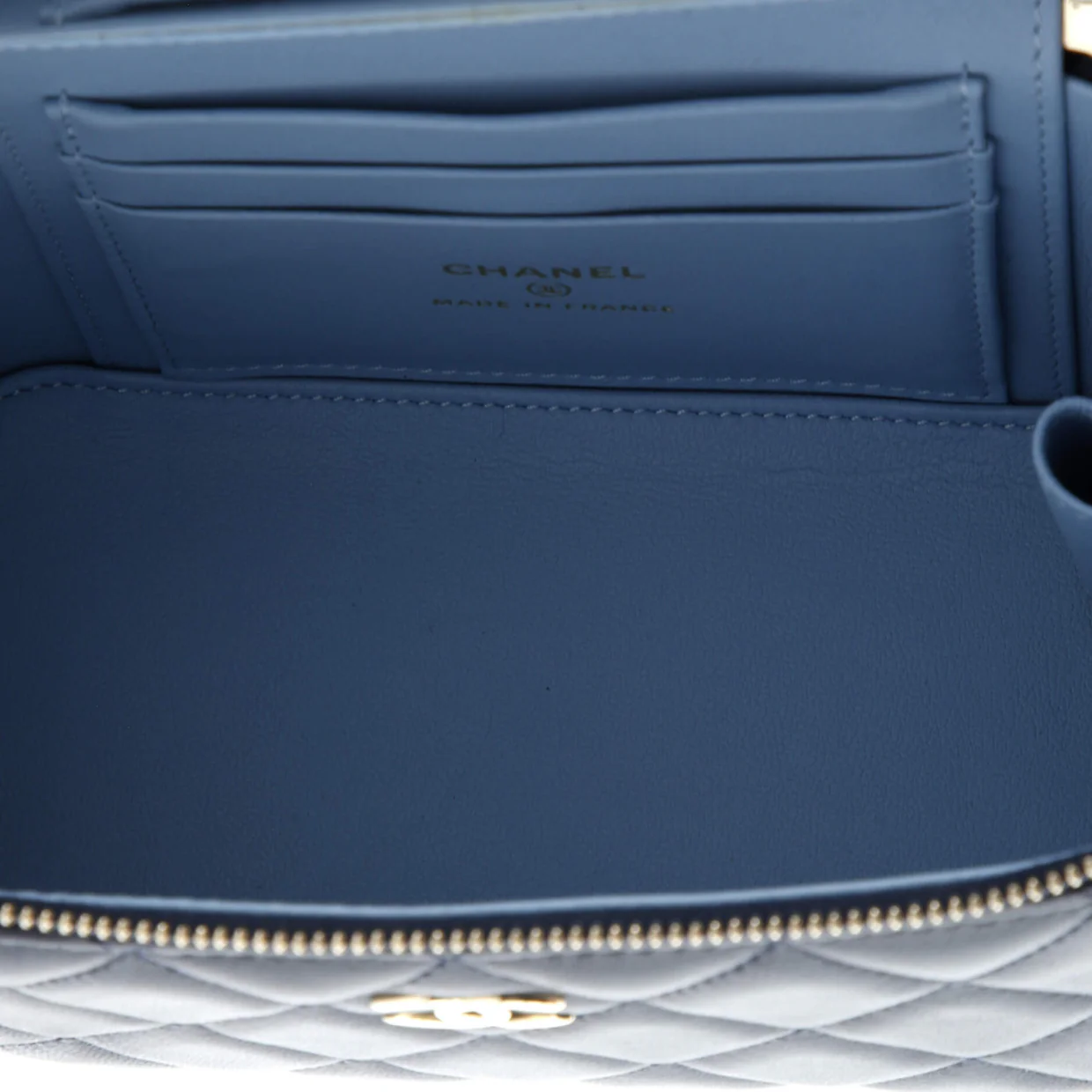 Classic Top Handle Vanity Case with Chain Quilted Lambskin Small - Deep Luxury