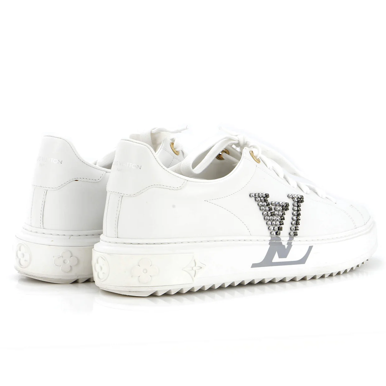 Women's Time Out Sneakers Leather with Crystals - Deep Luxury