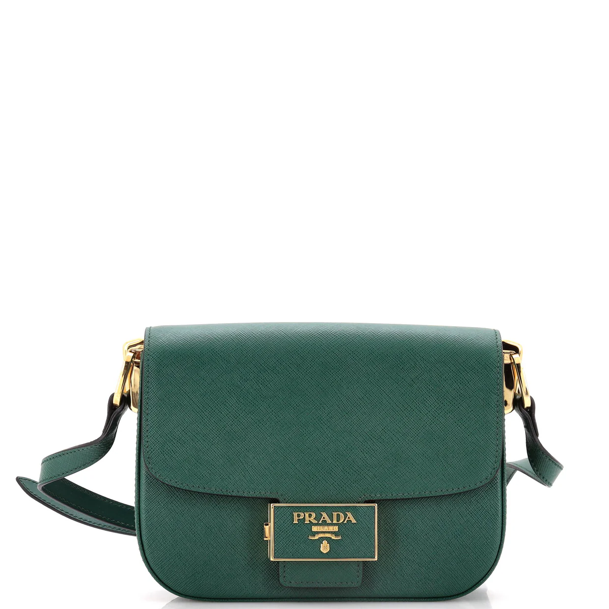 Embleme Flap Bag Saffiano Leather Small - Deep Luxury
