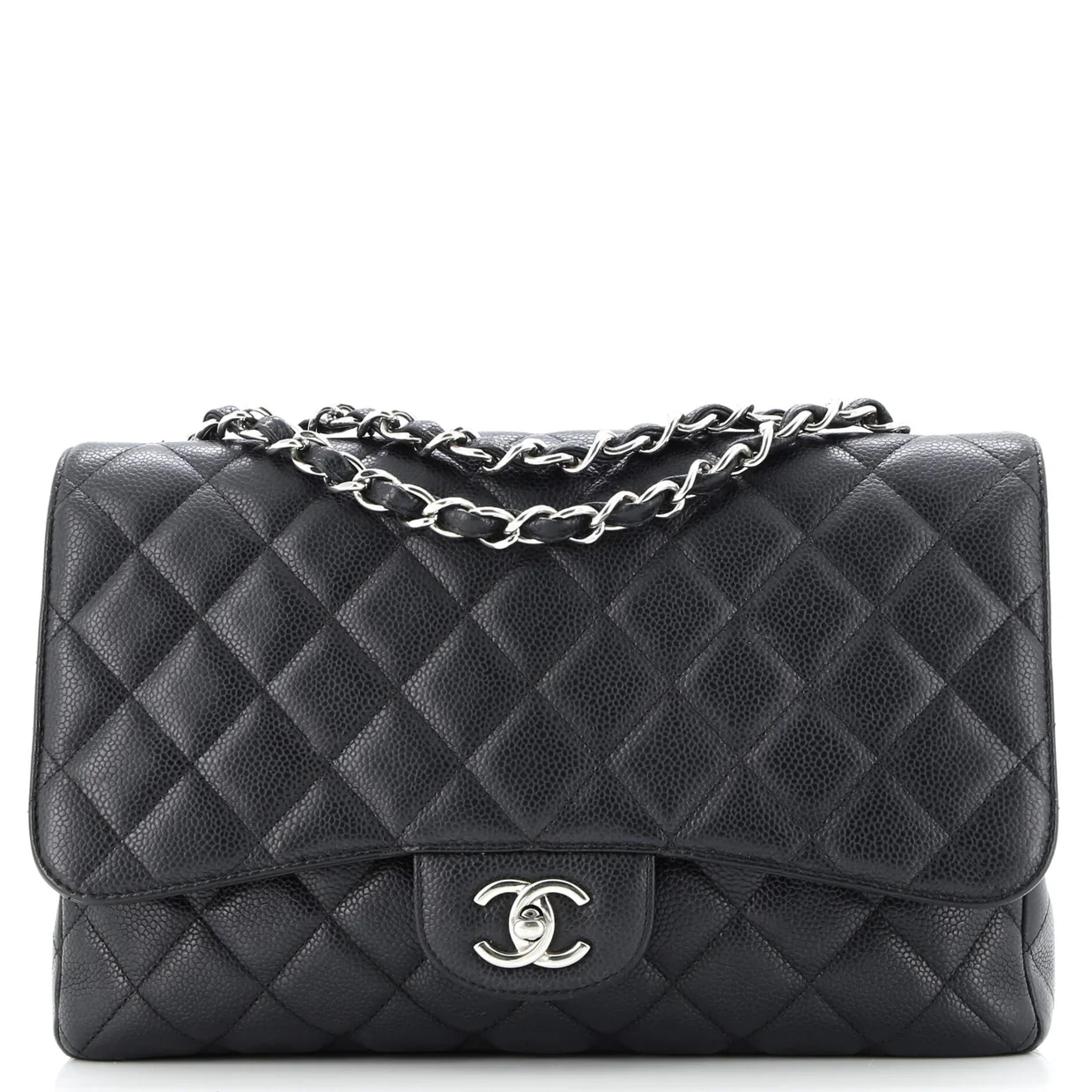 Classic Single Flap Bag Quilted Caviar Jumbo - Deep Luxury