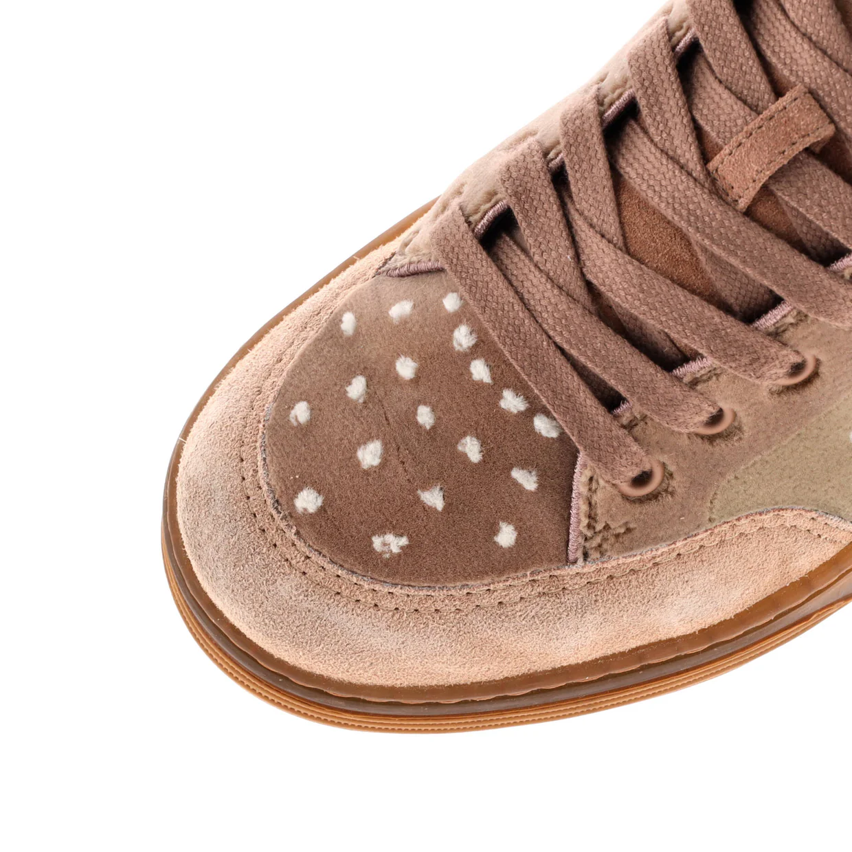 Women's Logo Low-Top Sneakers Suede and Shearling - Deep Luxury