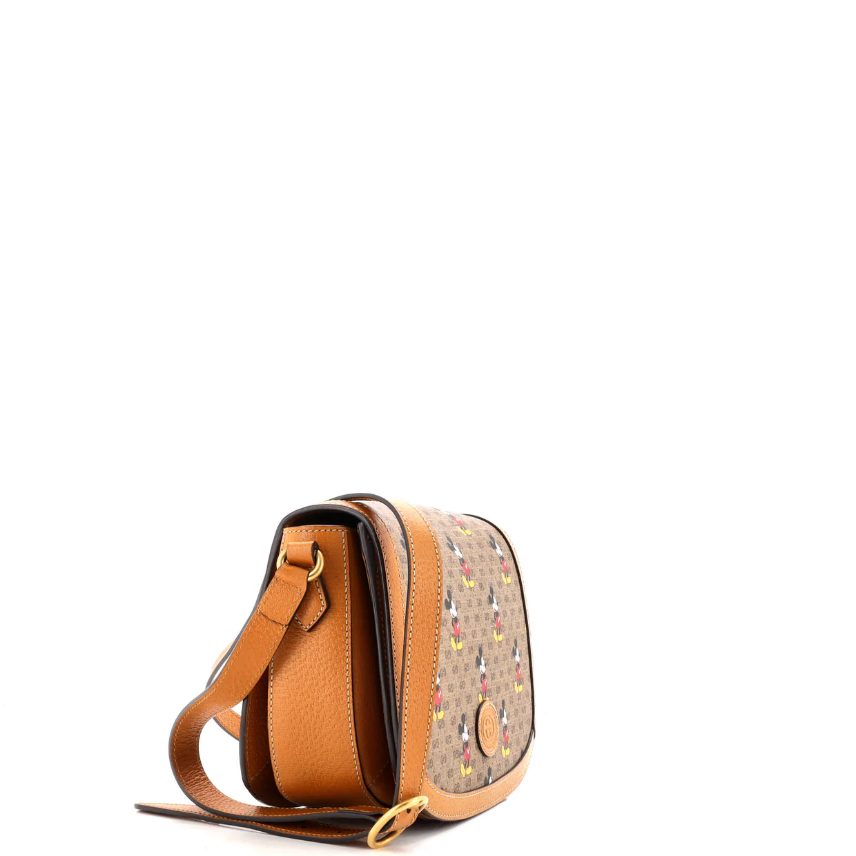 Disney Mickey Mouse Flap Shoulder Bag Printed Mini GG Coated Canvas Small - Deep Luxury