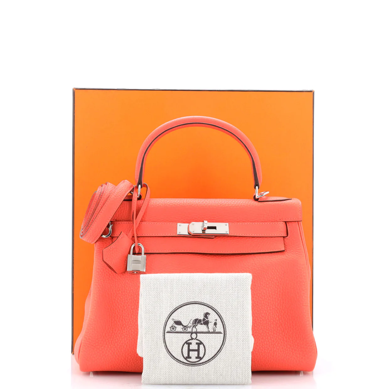 Kelly Handbag Rouge Pivoine Clemence with Palladium Hardware 28 - Deep Luxury