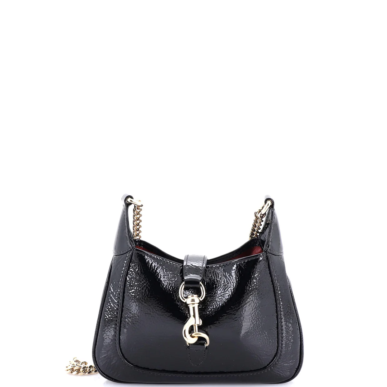 Jackie Notte Chain Hobo Patent Mini - Deep Luxury