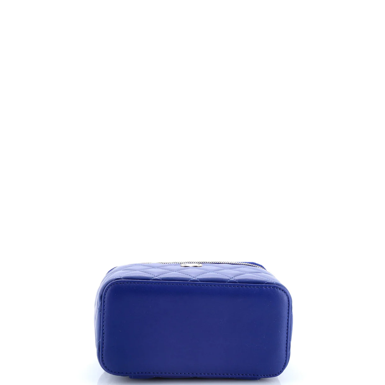 Classic Top Handle Vanity Case with Chain Quilted Lambskin Small - Deep Luxury