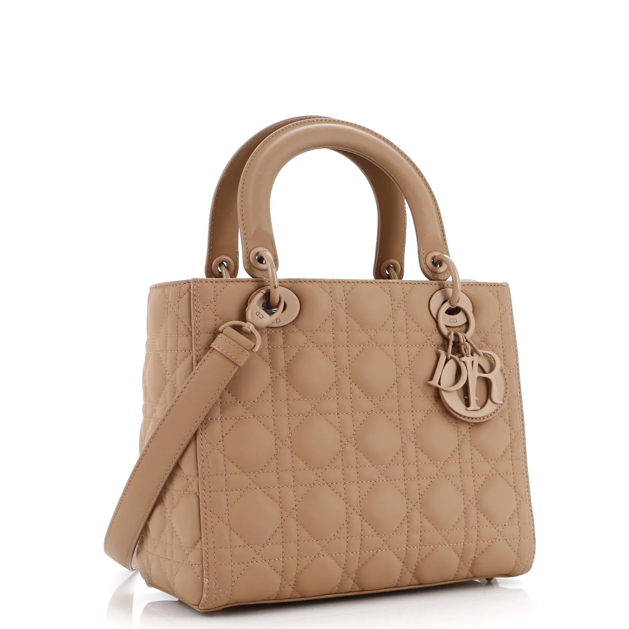 Ultra Matte Supple Lady Dior Bag Cannage Studded Lambskin Medium - Deep Luxury