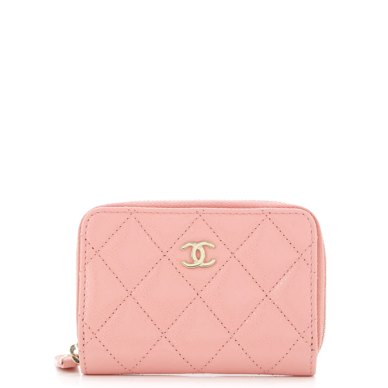 CC Zip Coin Purse Quilted Caviar Small - Deep Luxury