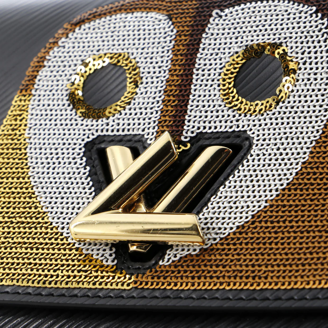 Twist Chain Wallet Epi Leather with Sequins - Deep Luxury