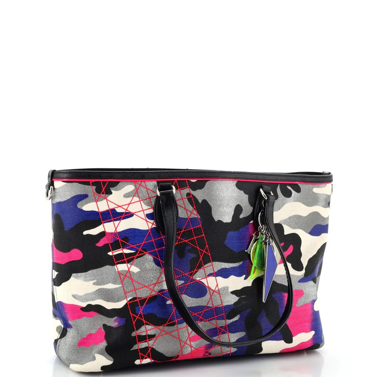 Open Tote Limited Edition Anselm Reyle Camouflage Canvas Medium - Deep Luxury