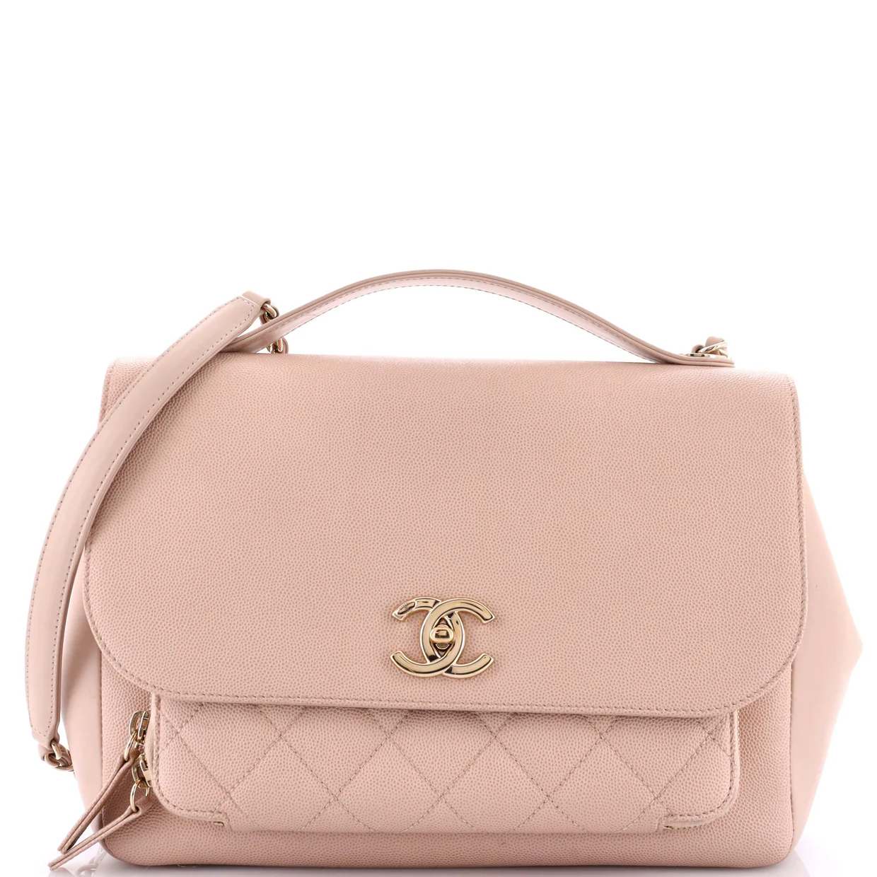 Business Affinity Flap Bag Quilted Caviar Large - Deep Luxury