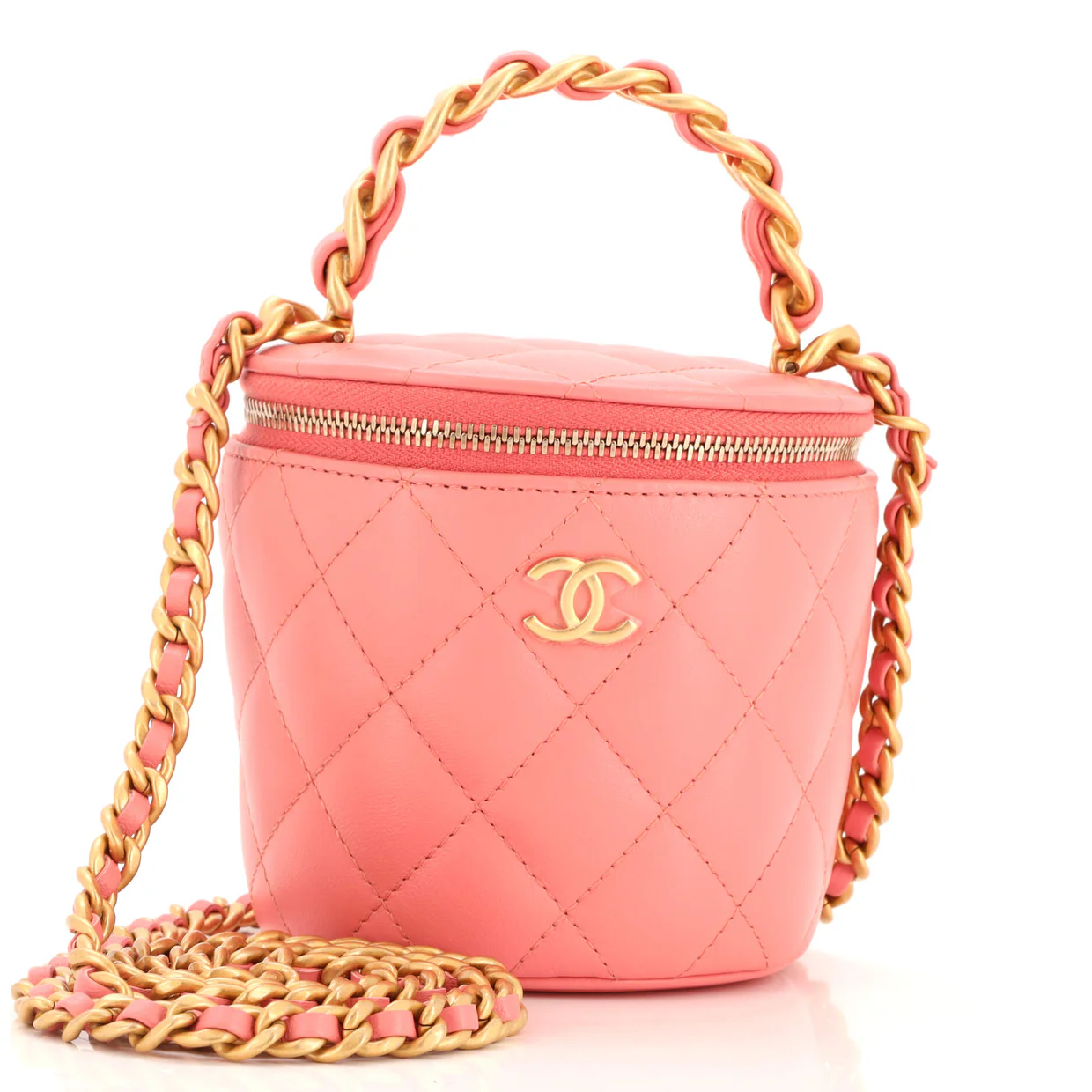 Afternoon Tea Vanity Bucket Bag Quilted Lambskin - Deep Luxury