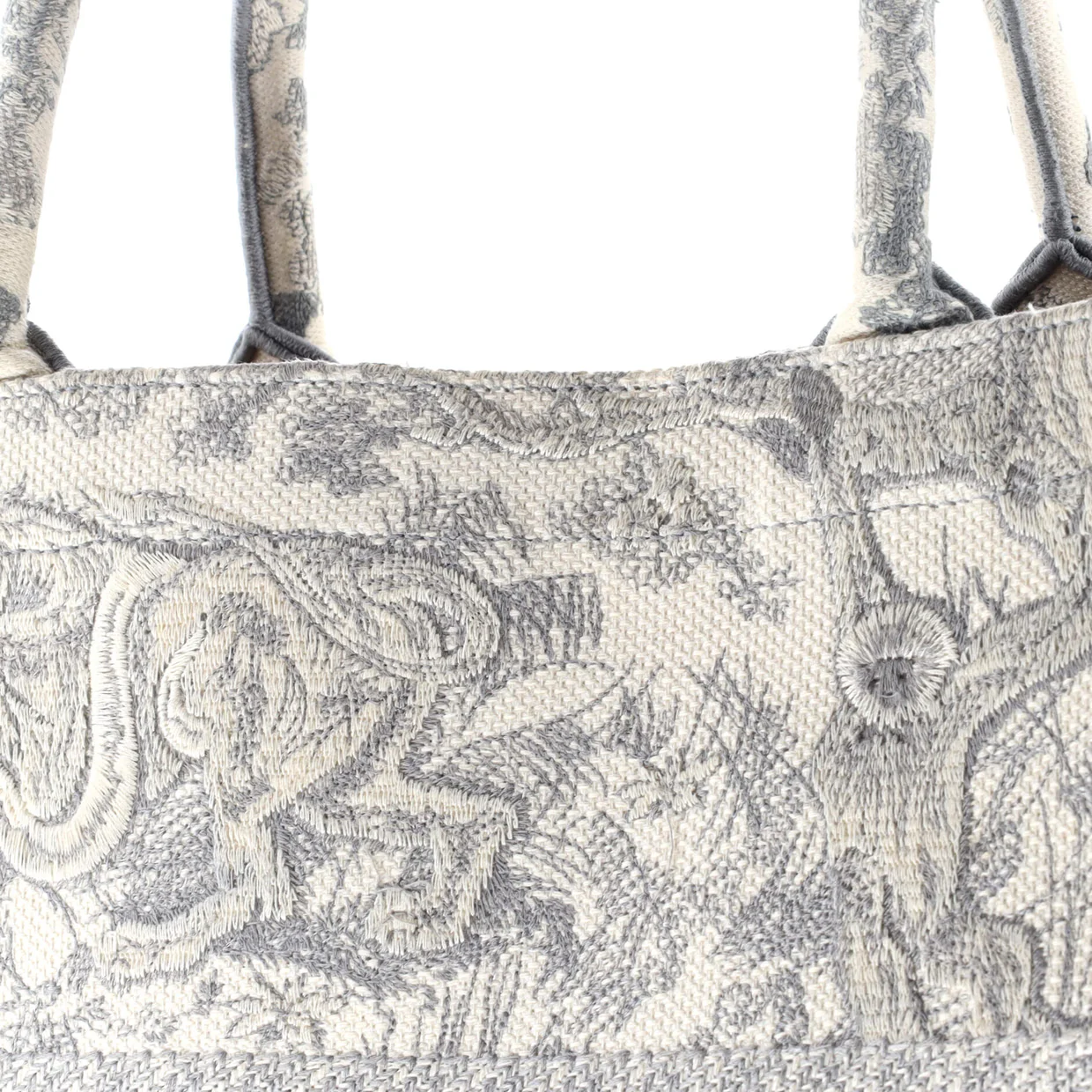 Book Tote Embroidered Canvas Large - Deep Luxury