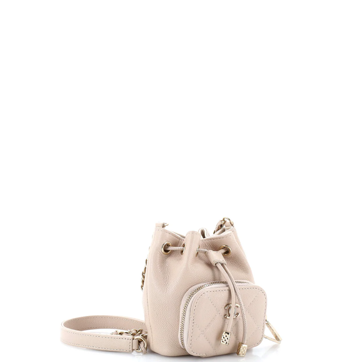 Business Affinity Drawstring Bucket Bag Quilted Caviar Mini - Deep Luxury