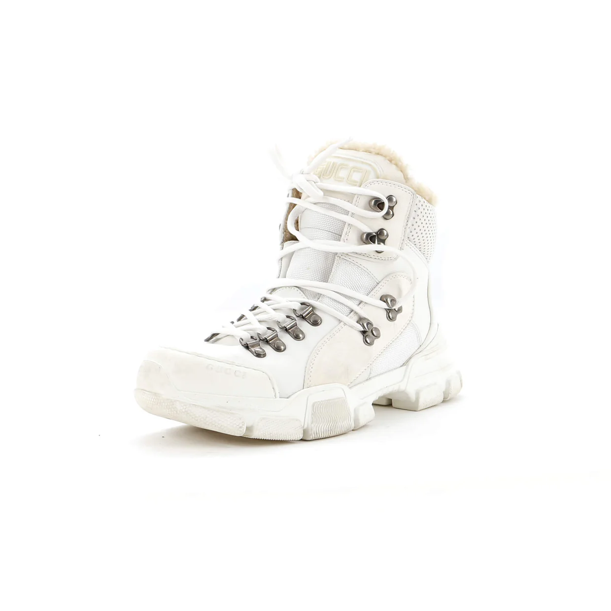 Flashtrek Hiking Boots GG Canvas and Suede with Shearling - Deep Luxury