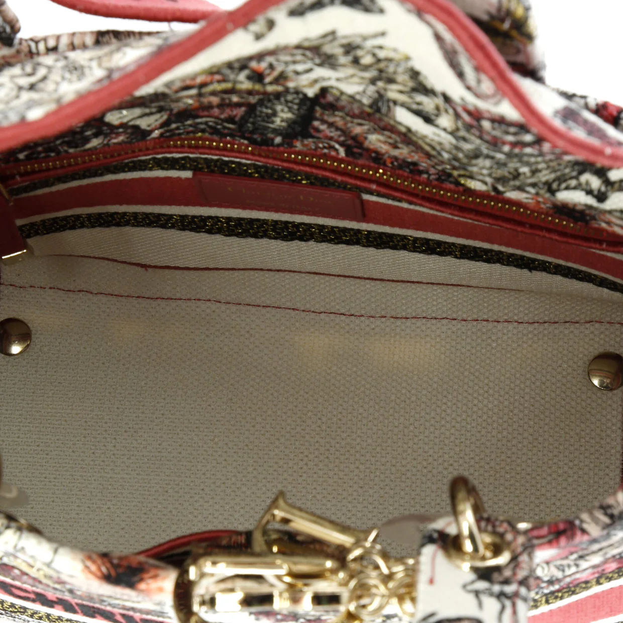 Lady D-Lite Bag Embroidered Canvas Medium - Deep Luxury