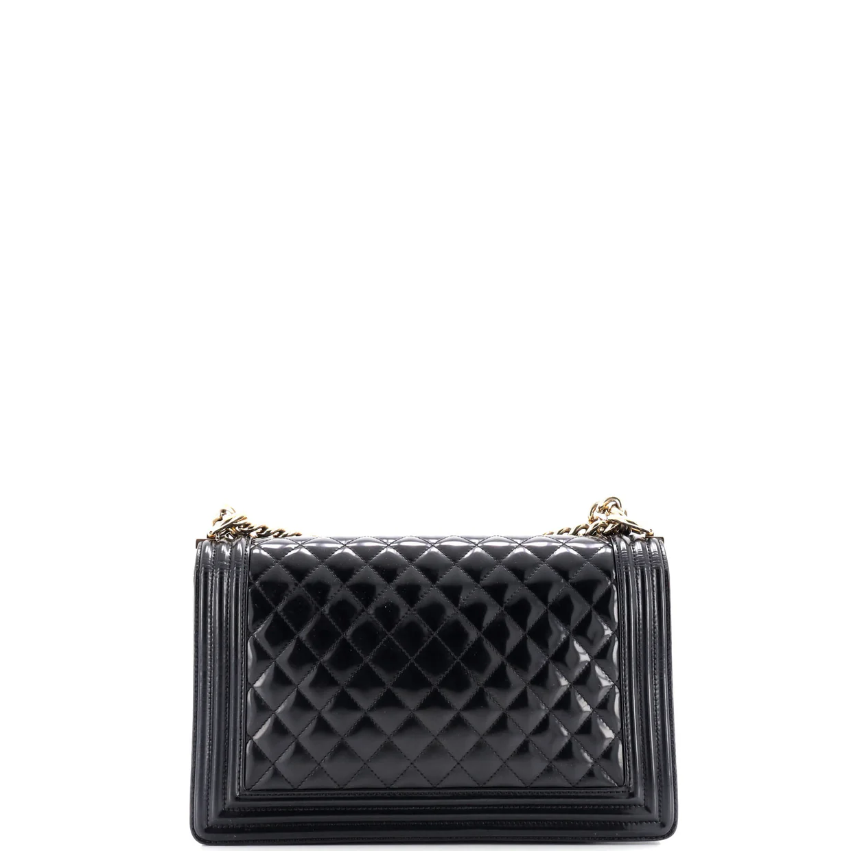 Boy Flap Bag Quilted Patent New Medium - Deep Luxury