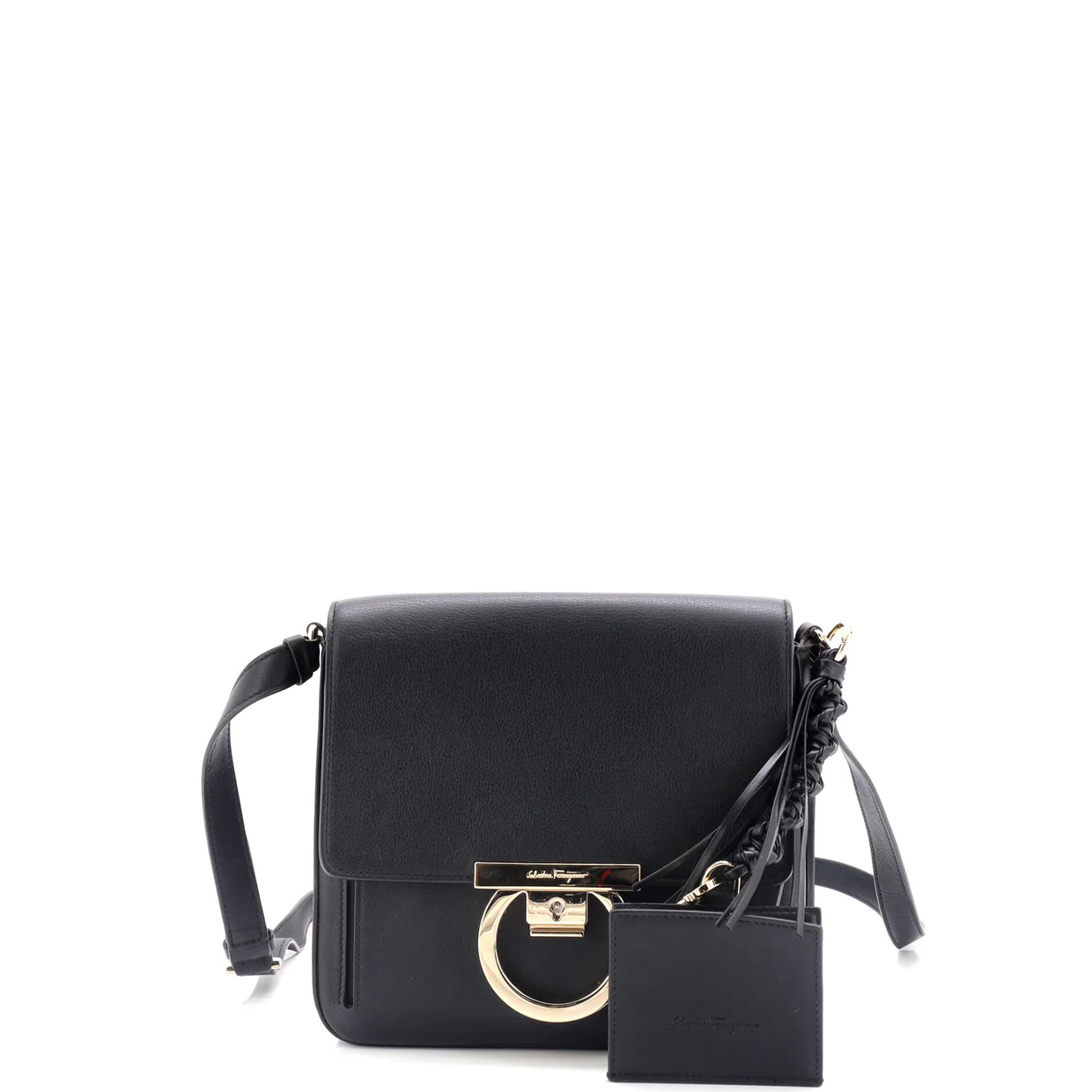 Tassel Gancini Lock Flap Shoulder Bag Leather Medium - Deep Luxury