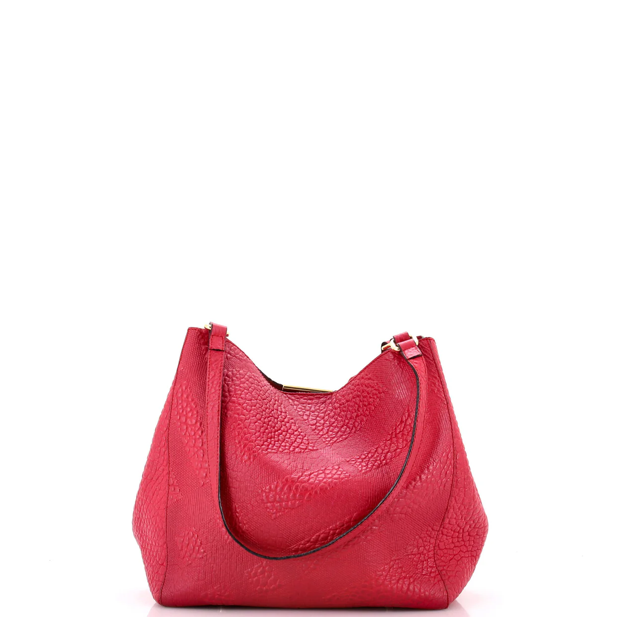 Canter Tote Check Embossed Leather Small - Deep Luxury