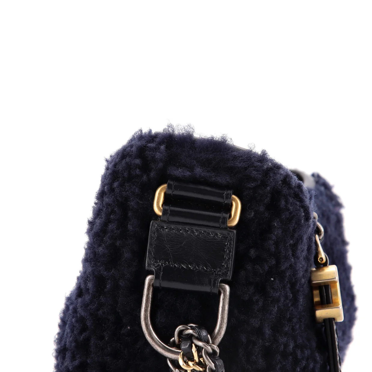 Gabrielle Hobo Shearling and Leather Small - Deep Luxury