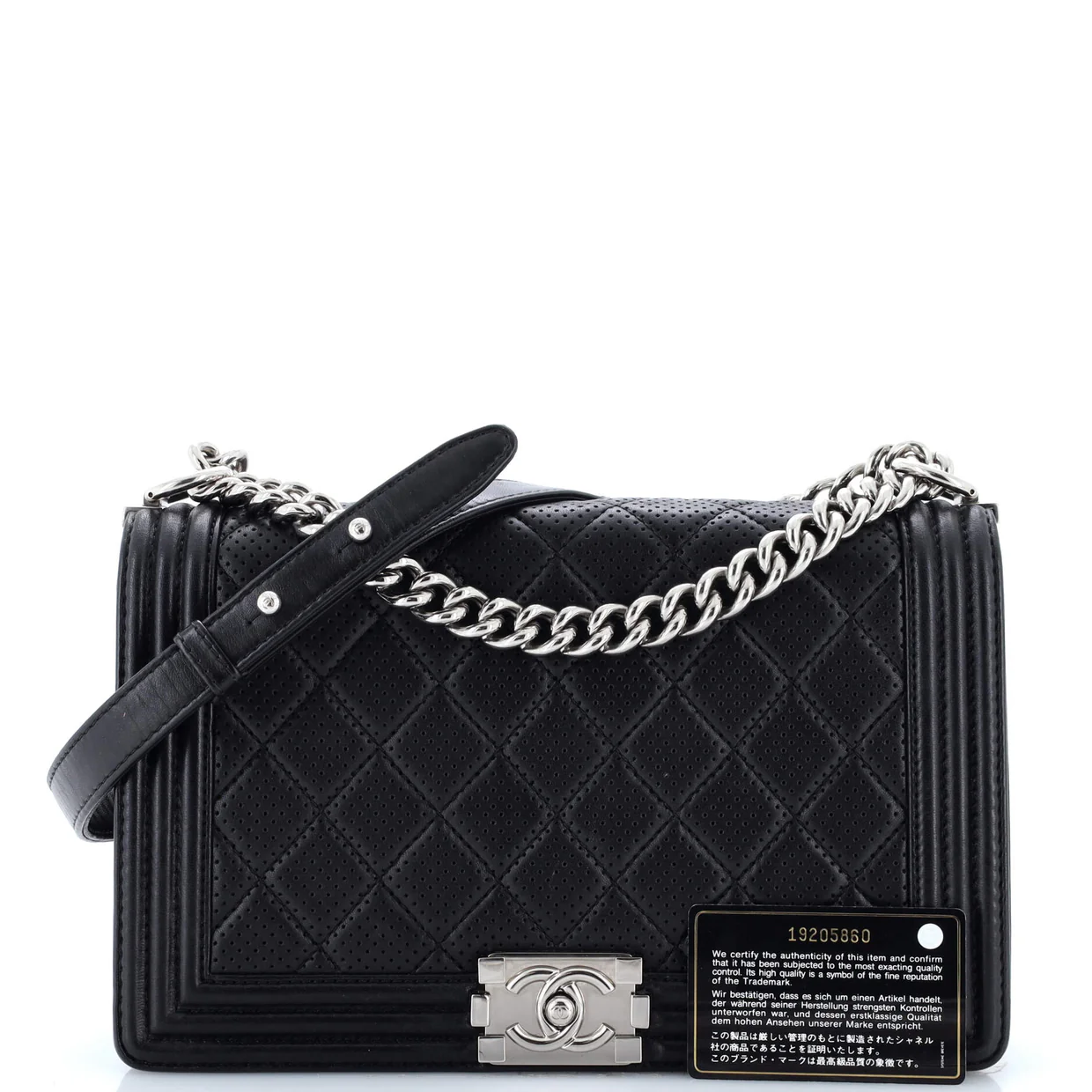 Boy Flap Bag Quilted Perforated Lambskin New Medium - Deep Luxury