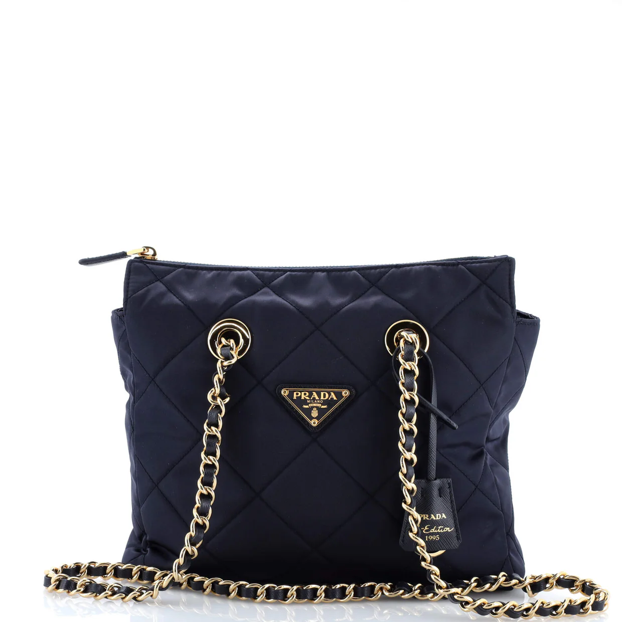 Re-Edition 1995 Chain Tote Quilted Re-Nylon Small - Deep Luxury