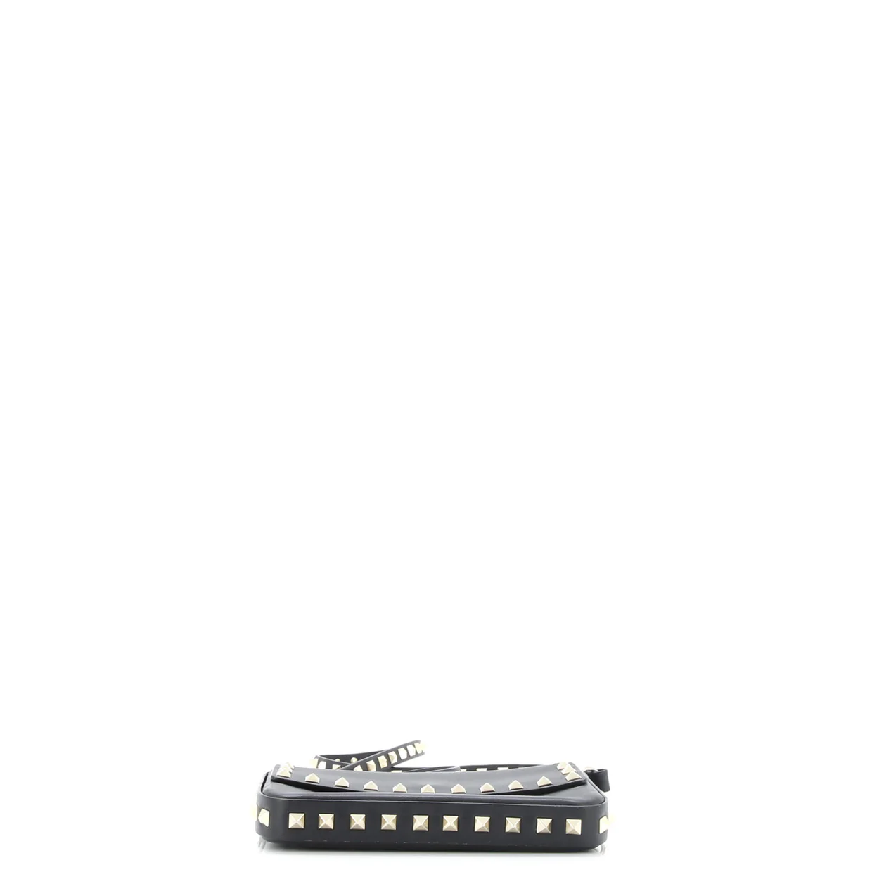 Rockstud Top Handle Crossbody Pouch Leather Mini - Deep Luxury