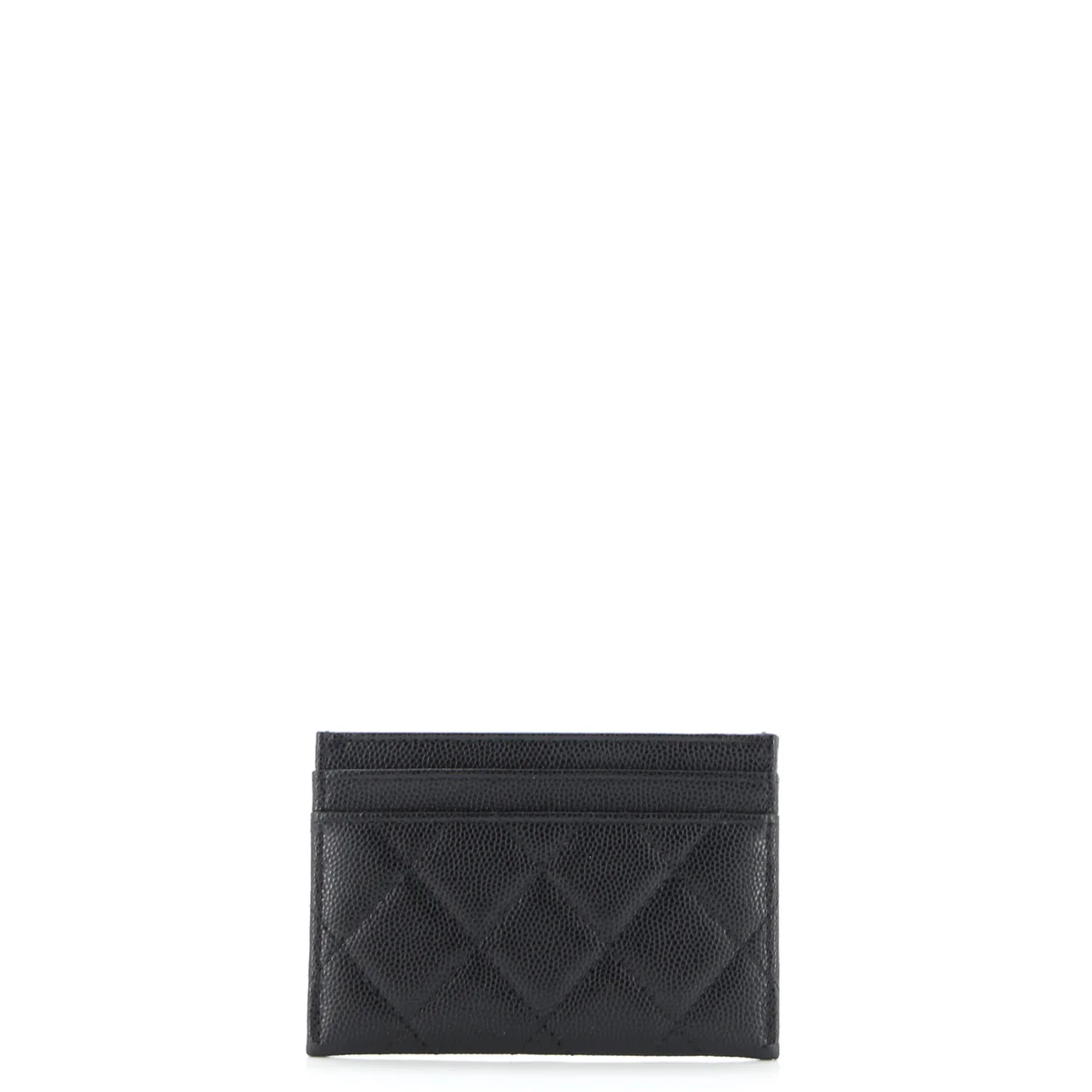 Crystal CC Card Holder Quilted Caviar - Deep Luxury