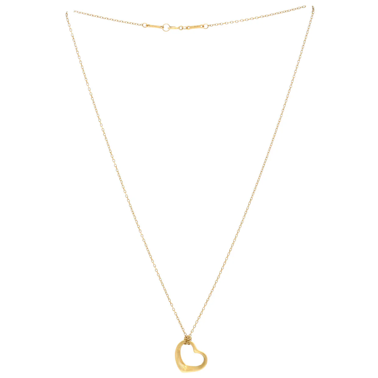 Elsa Peretti Open Heart Pendant Necklace 18K Yellow Gold 16mm - Deep Luxury
