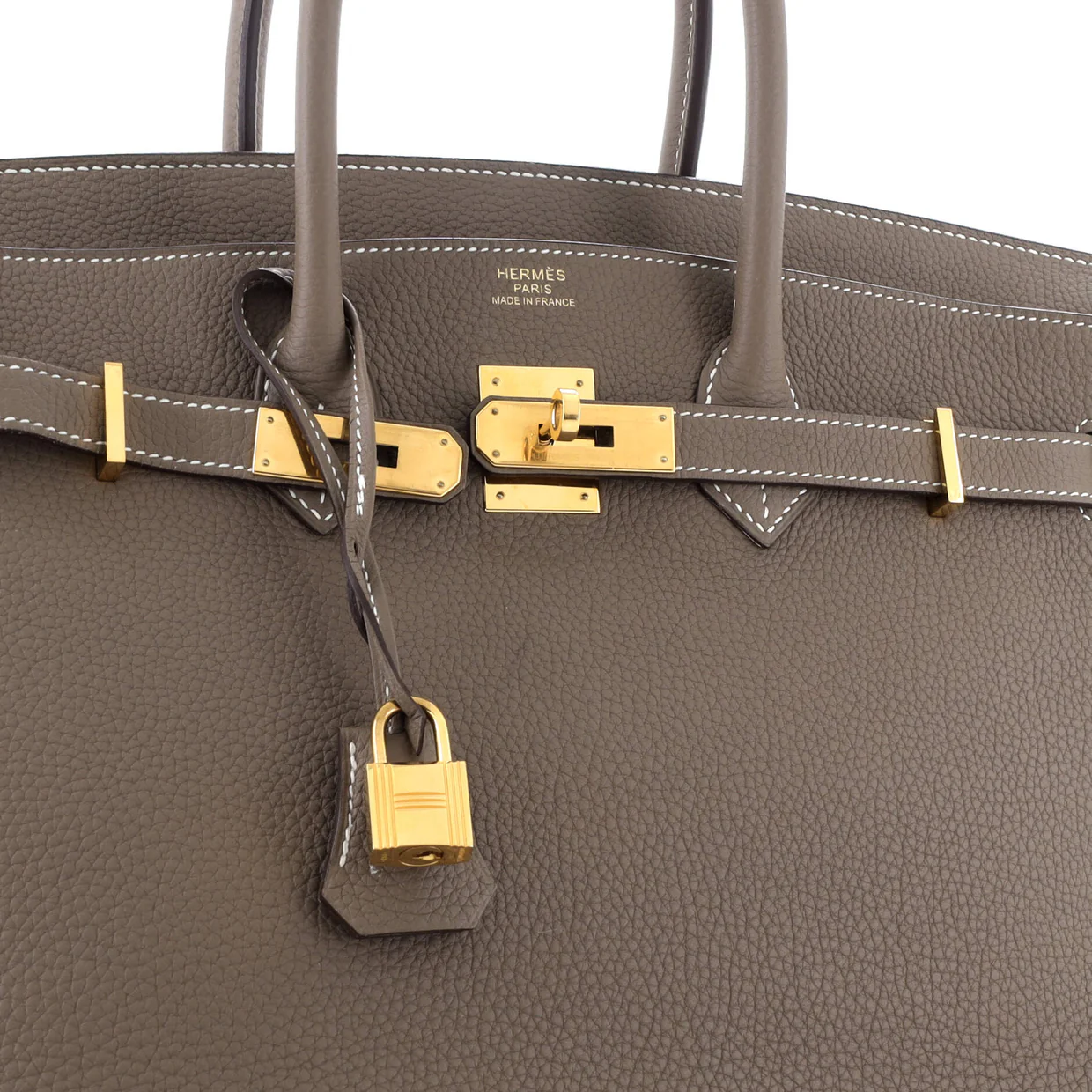 Birkin Handbag Grey Togo with Gold Hardware 35 - Deep Luxury