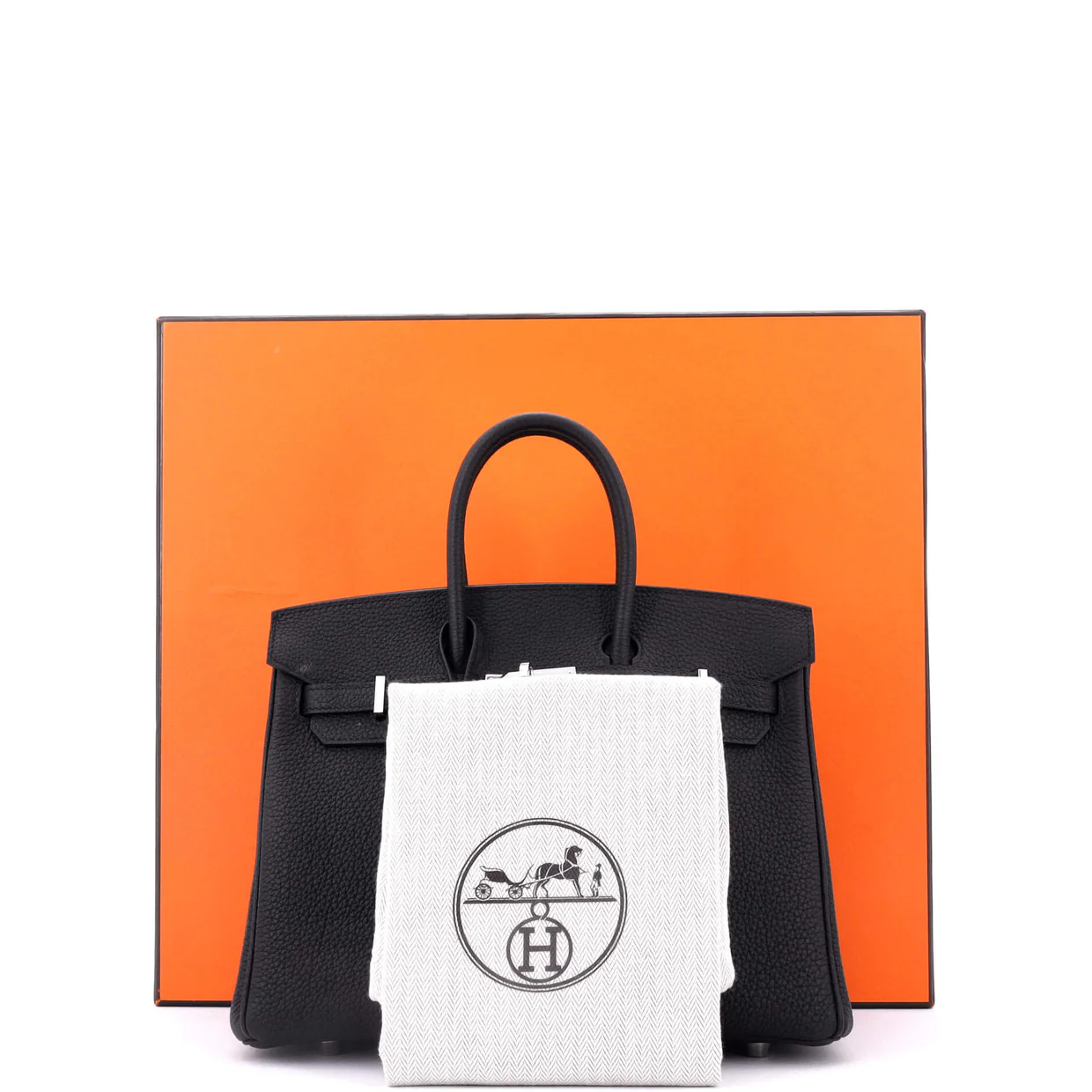 Birkin Handbag Noir Togo with Palladium Hardware 25 - Deep Luxury