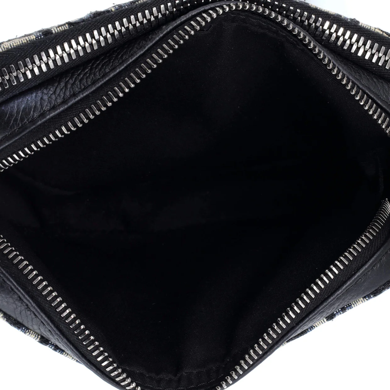 Double Zip Crossbody Pouch Oblique Canvas - Deep Luxury