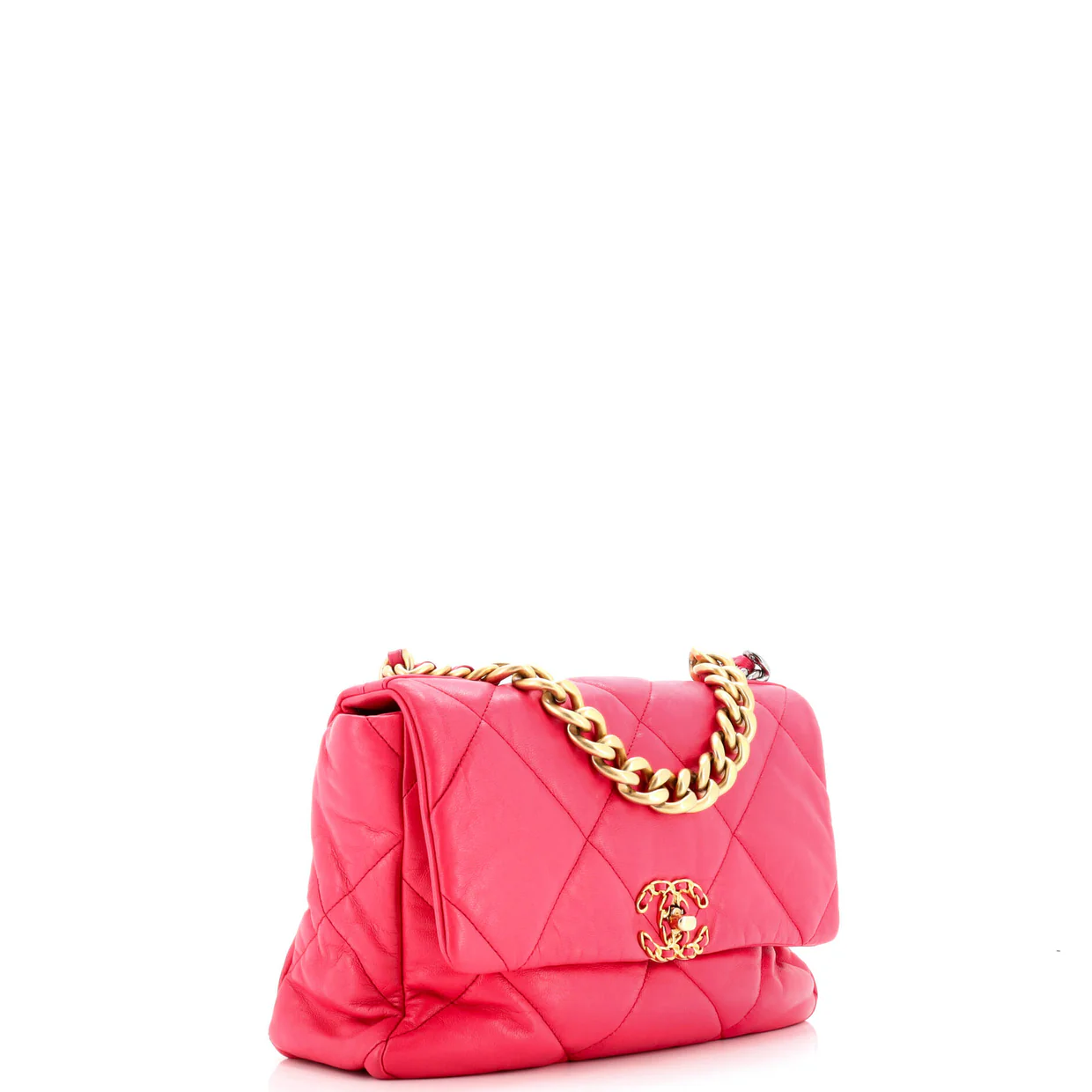 19 Flap Bag Quilted Leather Large - Deep Luxury