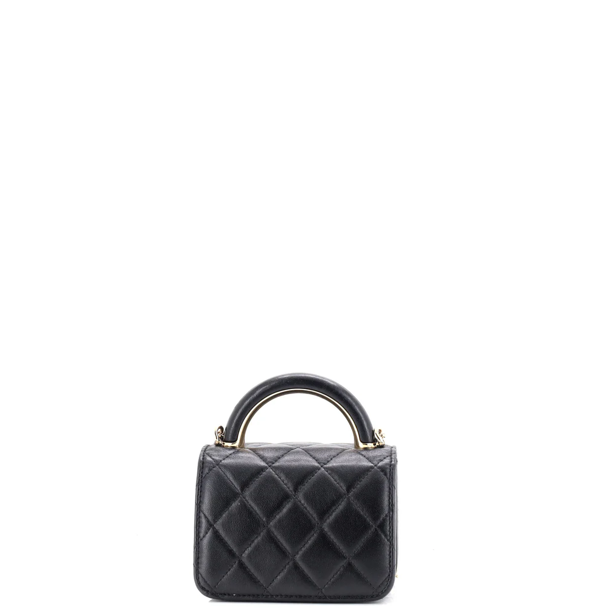 Charming Handle Flap Clutch with Chain Quilted Lambskin Mini - Deep Luxury