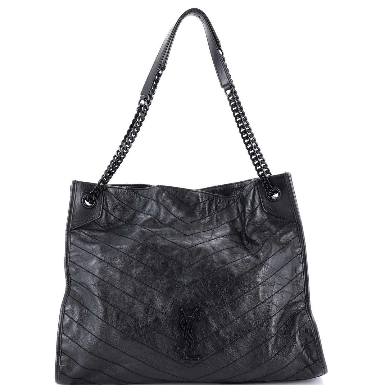 Niki Shopping Tote Matelasse Chevron Leather Large - Deep Luxury