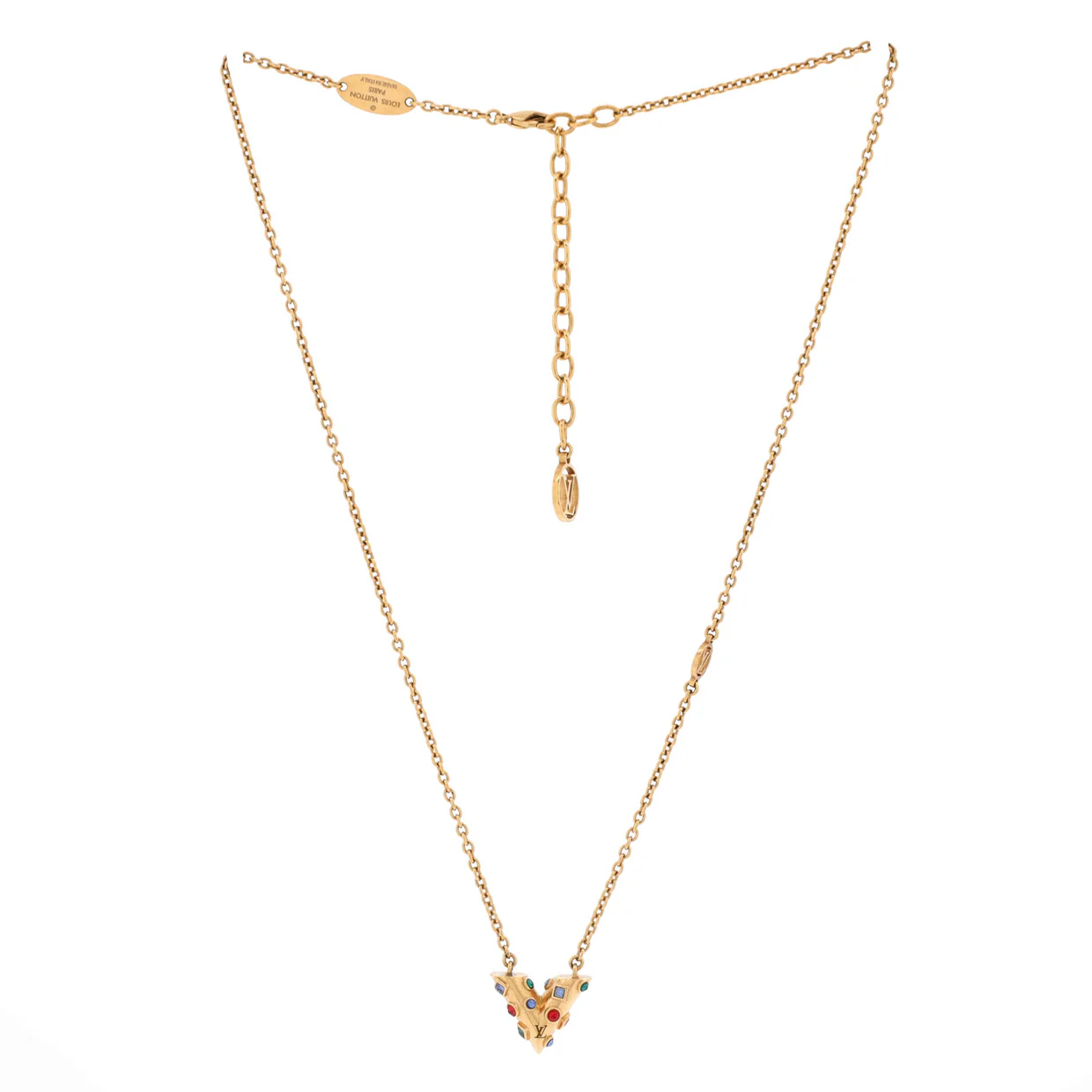 Essential V Planet Necklace Metal and Rhinestones - Deep Luxury