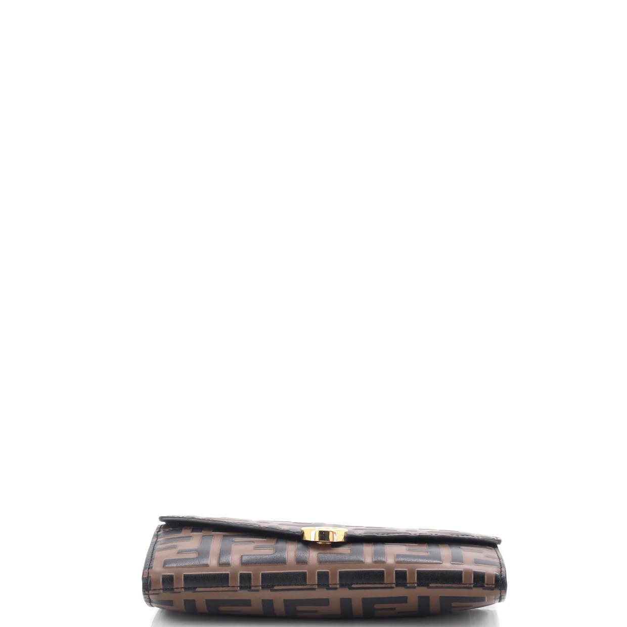F is Fendi Continental Chain Wallet Zucca Embossed Leather - Deep Luxury