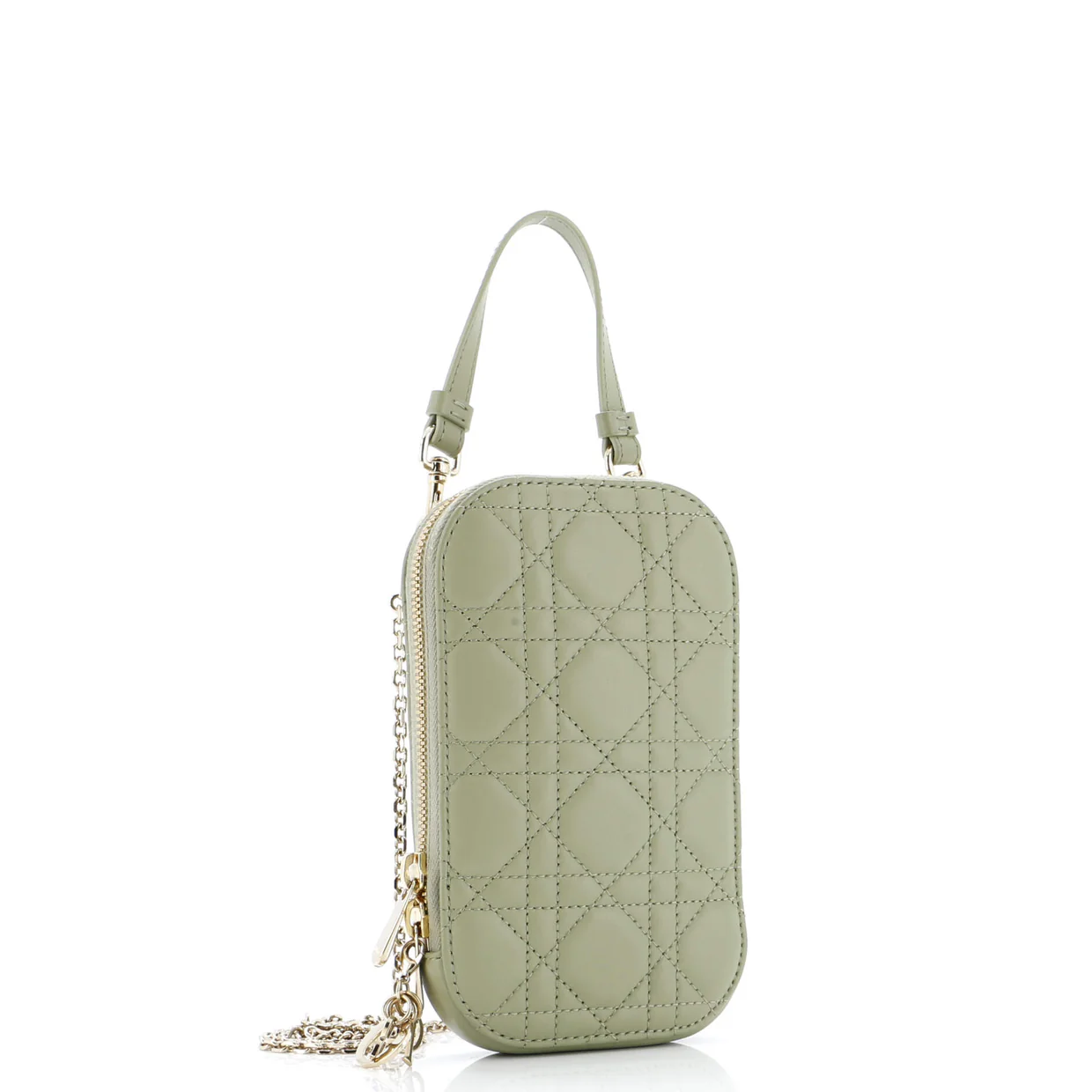 Lady Dior Phone Holder on Chain Cannage Quilt Lambskin - Deep Luxury