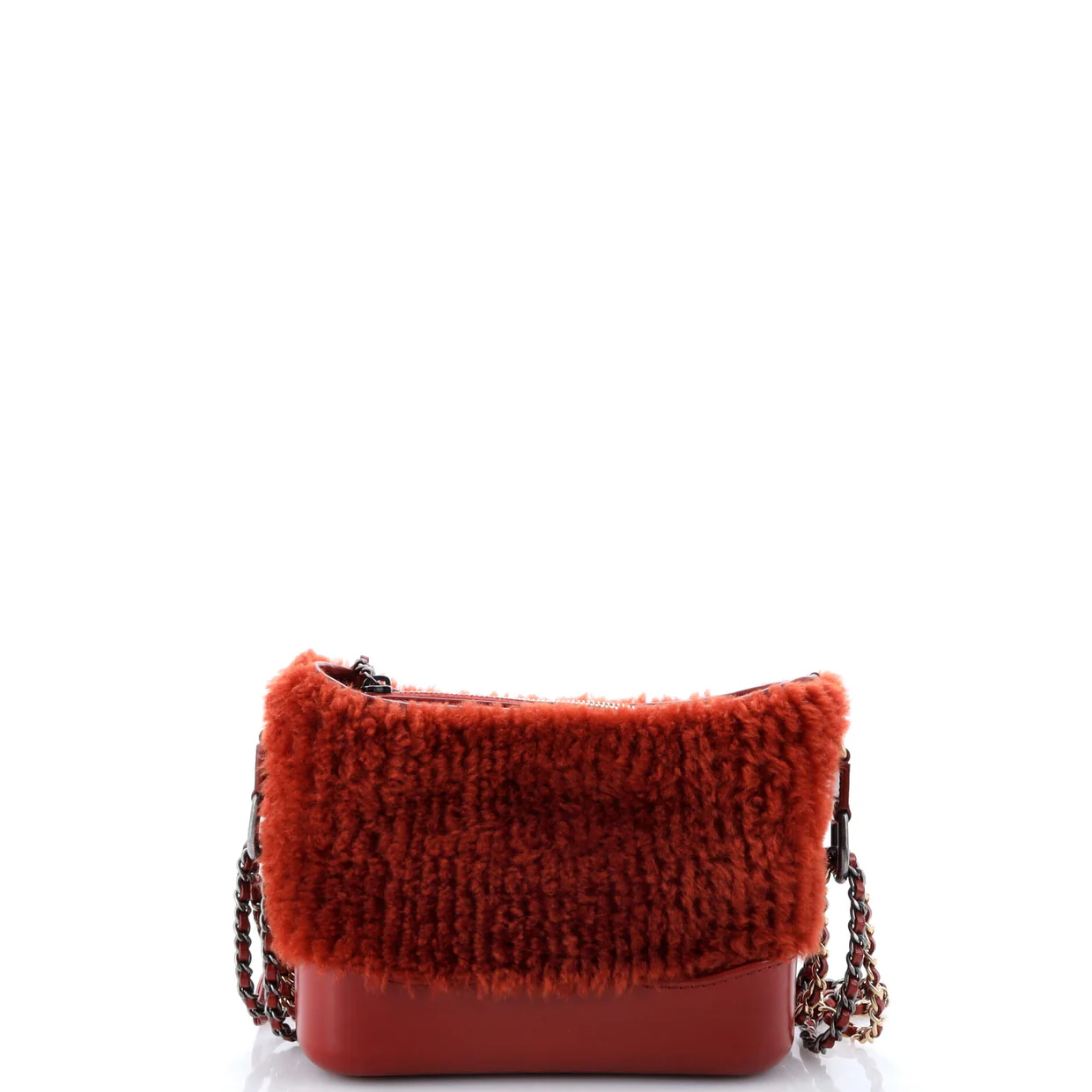 Gabrielle Hobo Shearling and Leather Small - Deep Luxury
