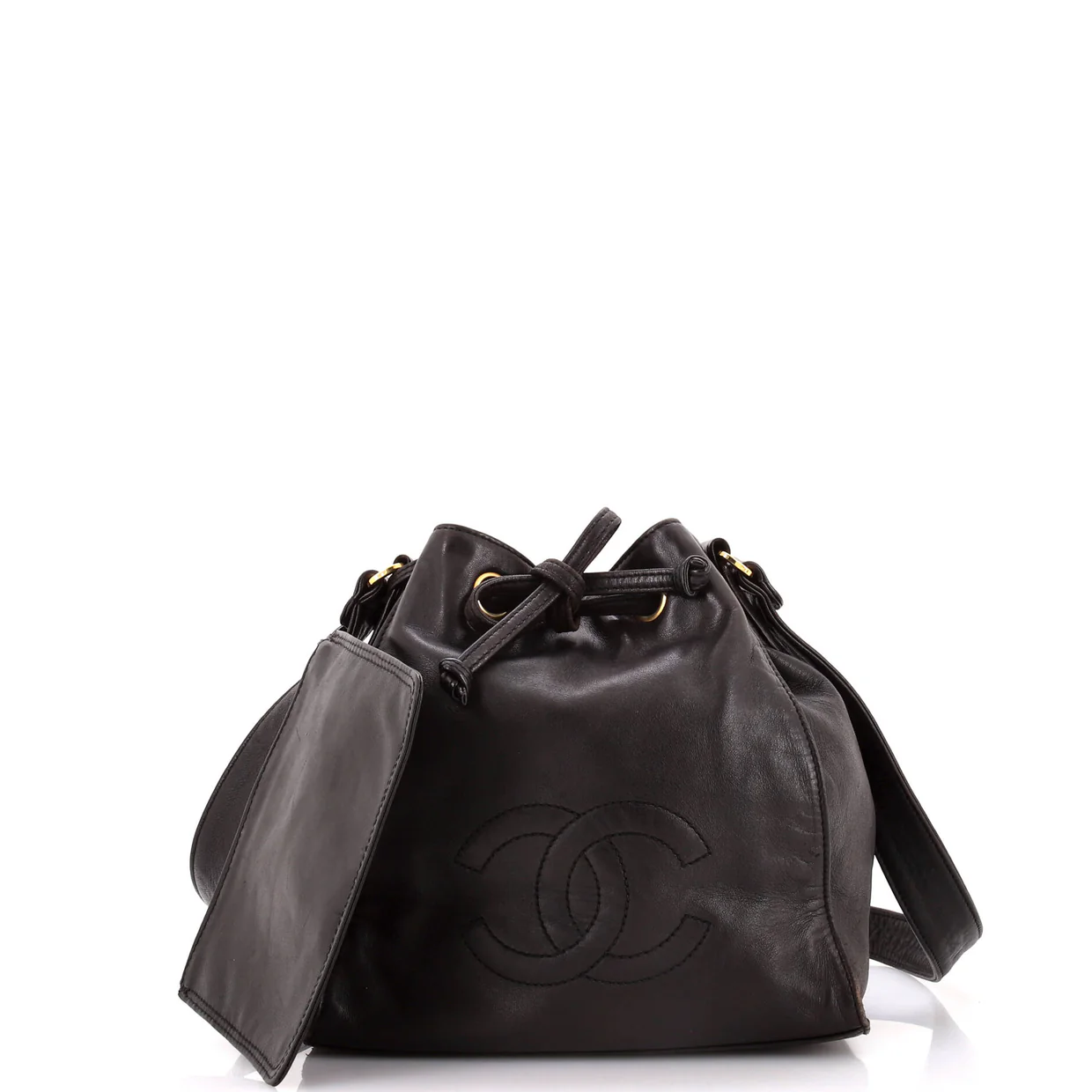 Vintage CC Drawstring Bucket Bag Caviar Small - Deep Luxury