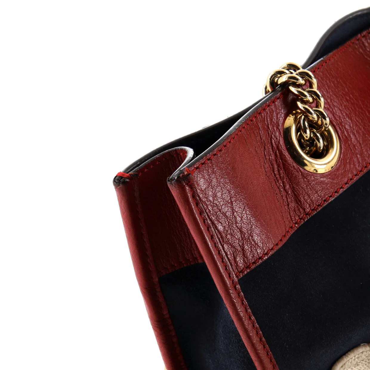 Rajah Chain Tote Suede with Applique Large - Deep Luxury