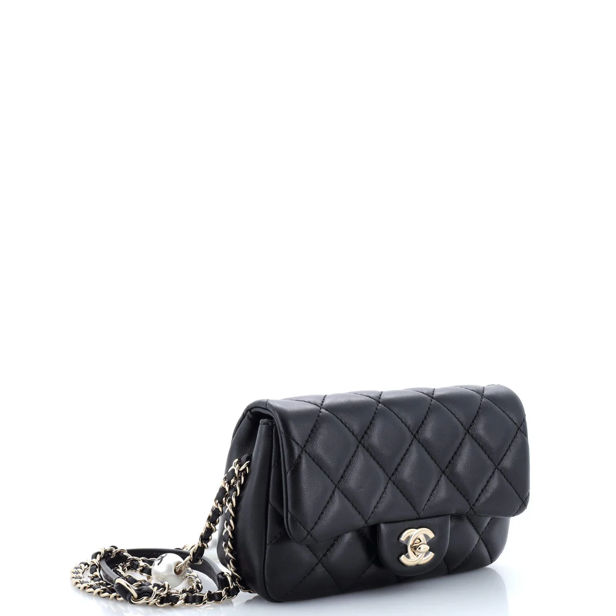 My Precious Pearls Chain Flap Bag Quilted Lambskin Small - Deep Luxury