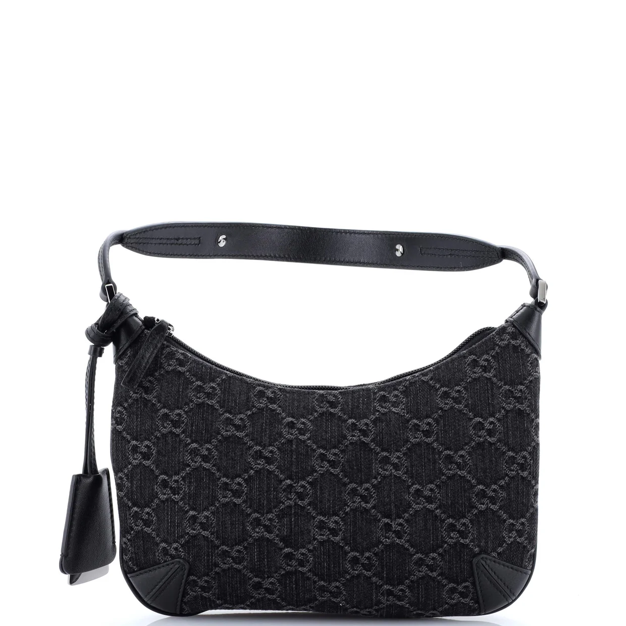 Horsebit Slim Shoulder Bag GG Denim with Leather Small - Deep Luxury