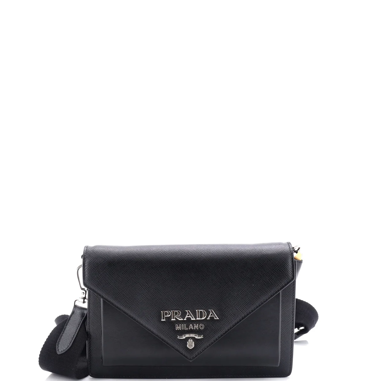 Envelope Flap Bag with Nylon Strap Saffiano with City Calf Mini - Deep Luxury