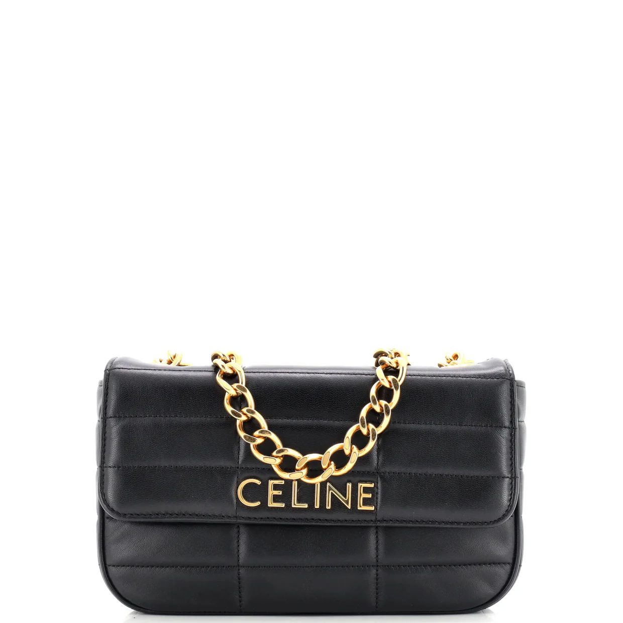 Logo Chain Flap Bag Quilted Goatskin Small - Deep Luxury