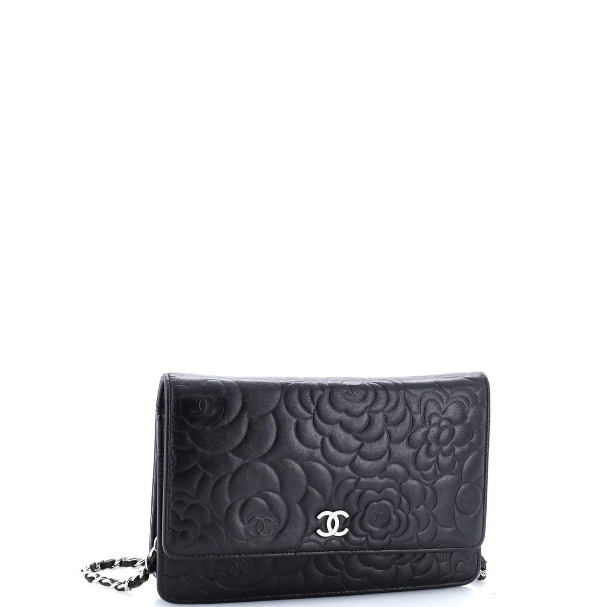 Wallet on Chain Camellia Lambskin - Deep Luxury
